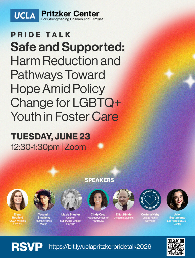UCLA Pritzker Center Pride Talk Flyer - 8.5x11
